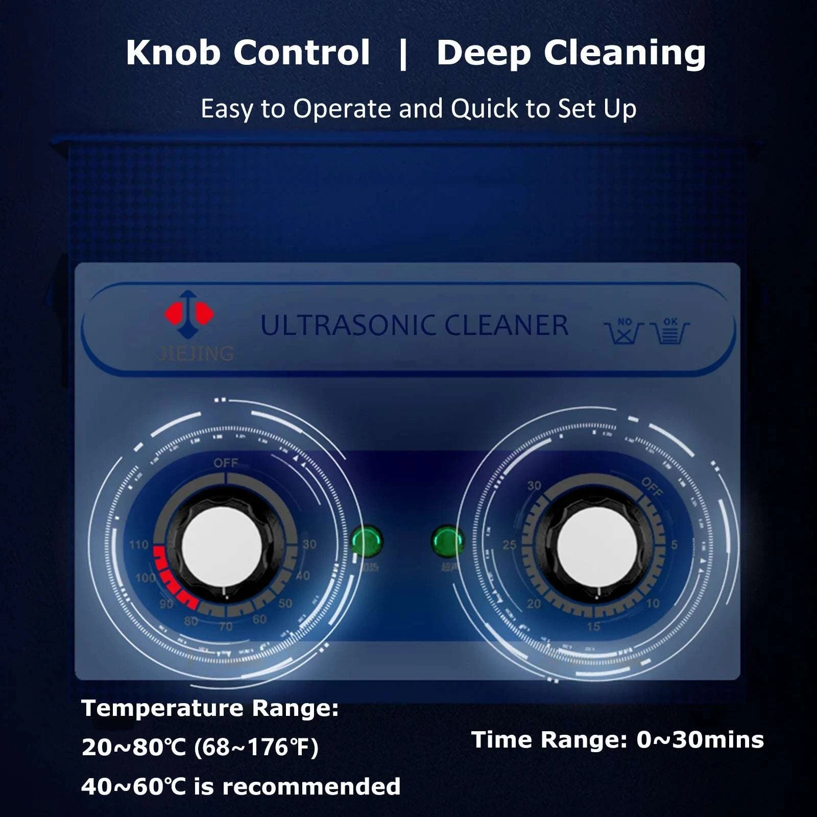 3.2L Ultrasonic Cleaner 40kHz Heated Bath for Jewelry & Glasses-220V-Digital Control / EU / China Mainland