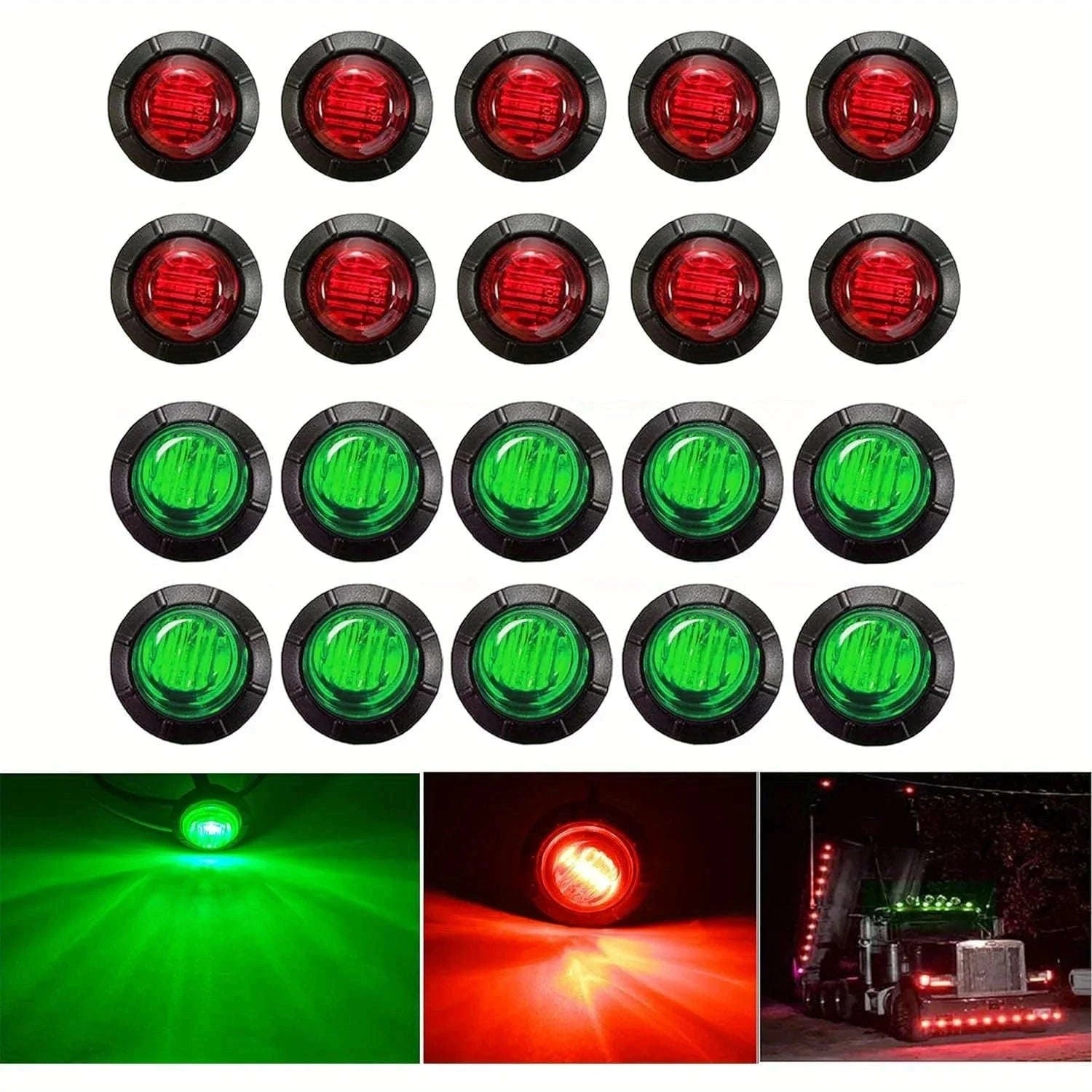 3/4-Inch LED Side Marker Lights for 12V Vehicles-Blue / 20PCS