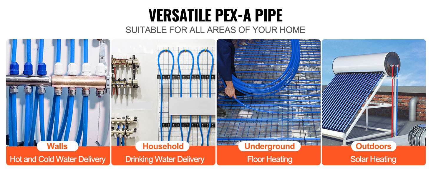 3/4 Inch PEX-A Pipe 100 Ft Flexible Tubing for Hot & Cold Water-PEX-A Blue / United States