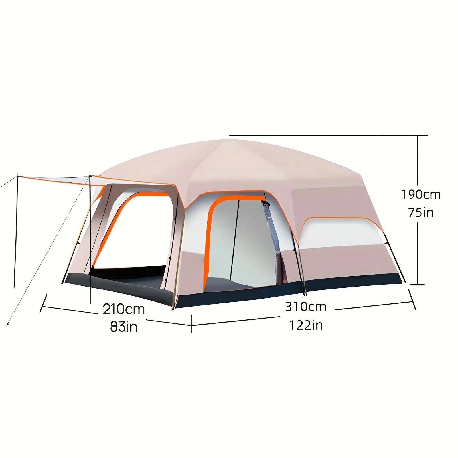 3-4 Person Camping Tent with Sun Protection & Mosquito Netting-United States