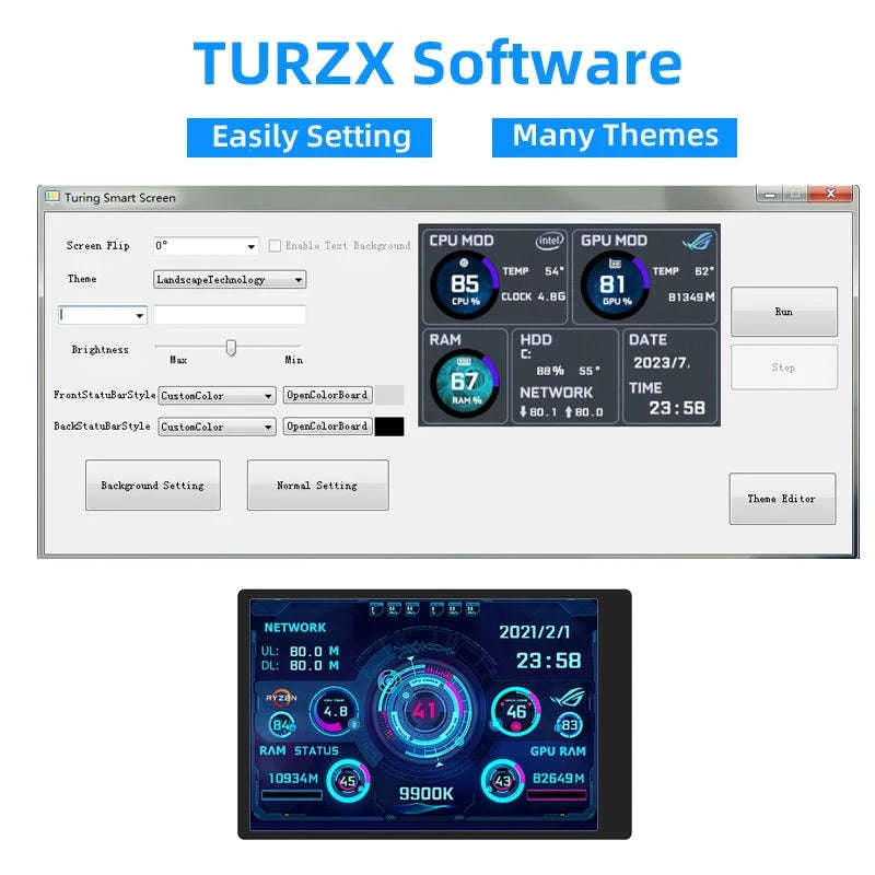 3.5 Inch IPS Secondary Screen USB‑C Monitor-White-5Pin USB