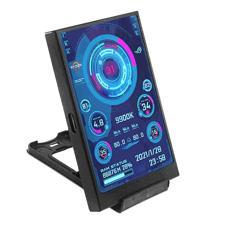 3.5 Inch IPS Secondary Screen USB‑C Monitor-White-5Pin USB