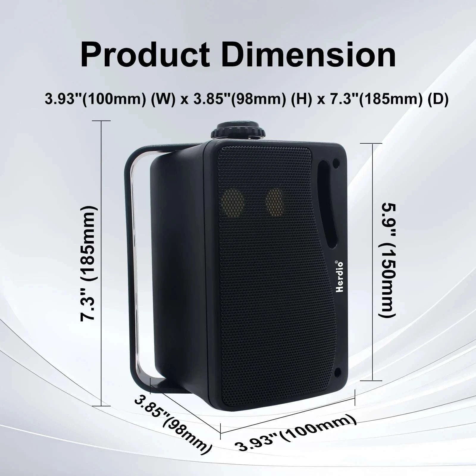 3.5 Inch Outdoor Waterproof Wall Speakers 200W Pair for Patio Boat-black / 3.5 inch / Speaker