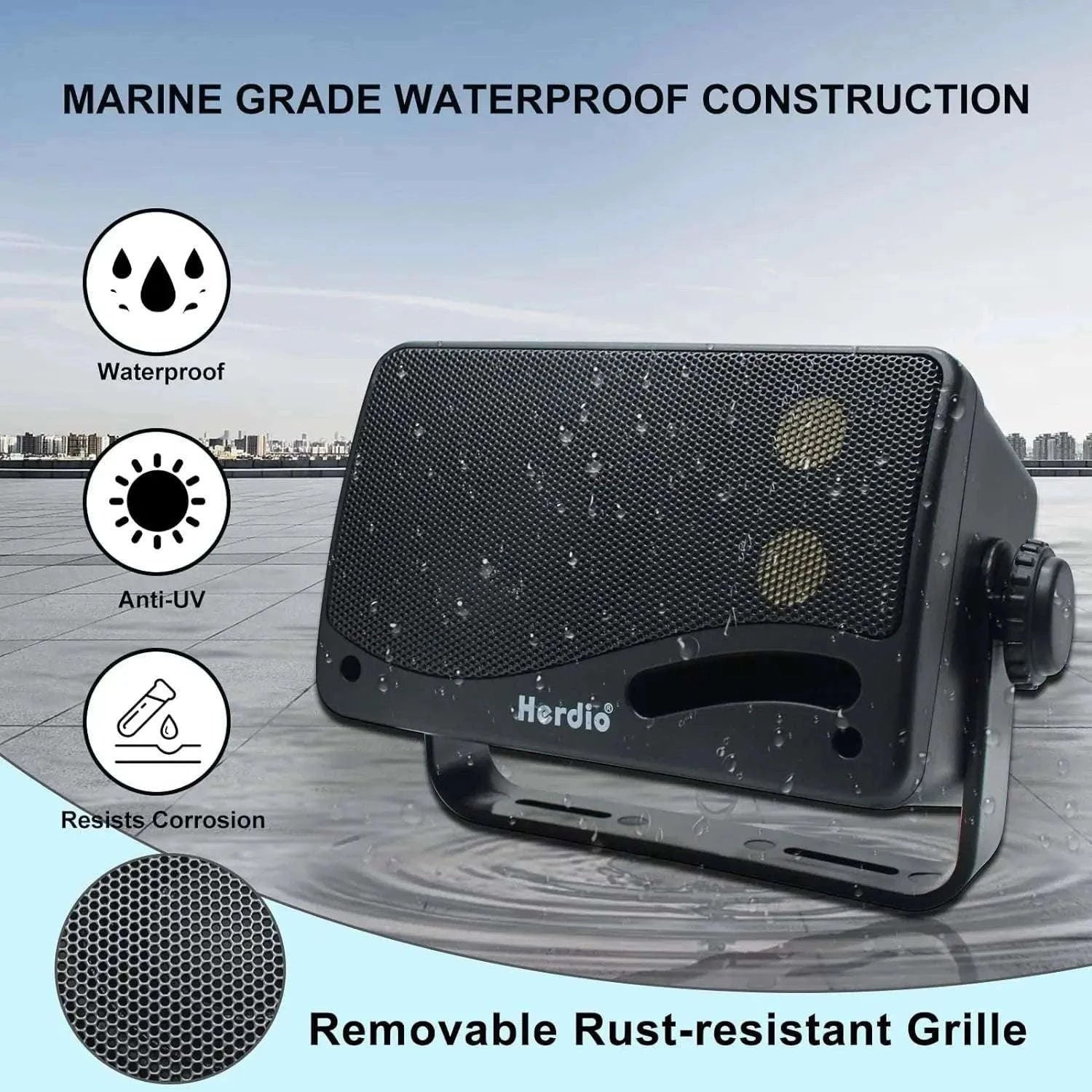 3.5 Inch Outdoor Waterproof Wall Speakers 200W Pair for Patio Boat-black / 3.5 inch / Speaker