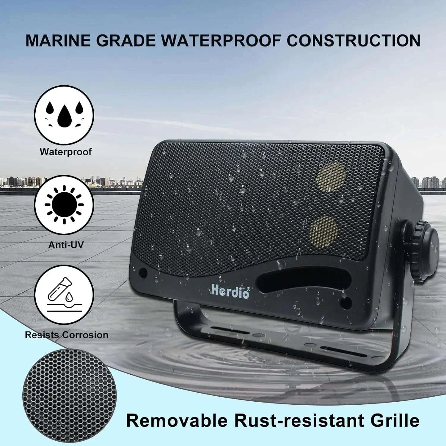 3.5 Inch Outdoor Waterproof Wall Speakers 200W Pair for Patio Boat-black / 3.5 inch / Speaker