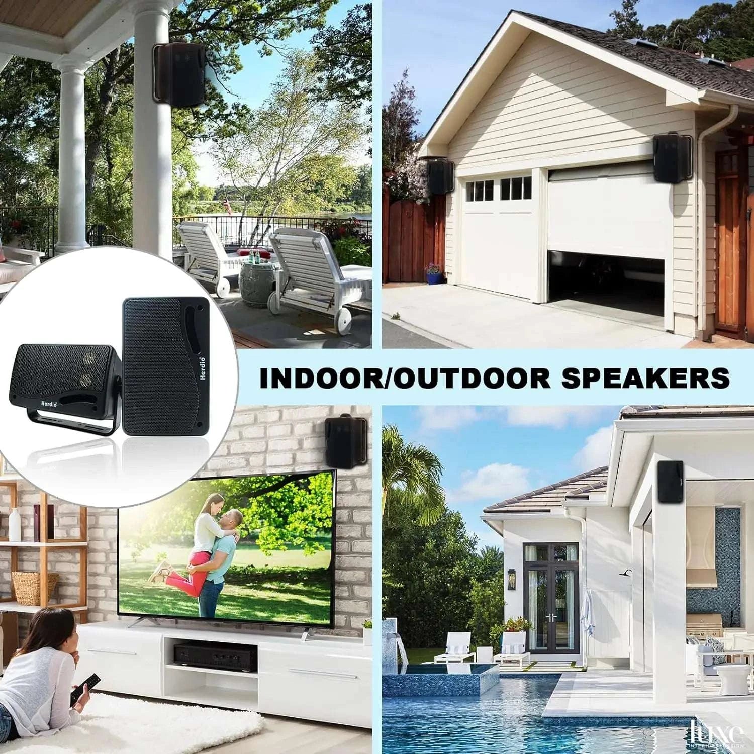 3.5 Inch Outdoor Waterproof Wall Speakers 200W Pair for Patio Boat-black / 3.5 inch / Speaker