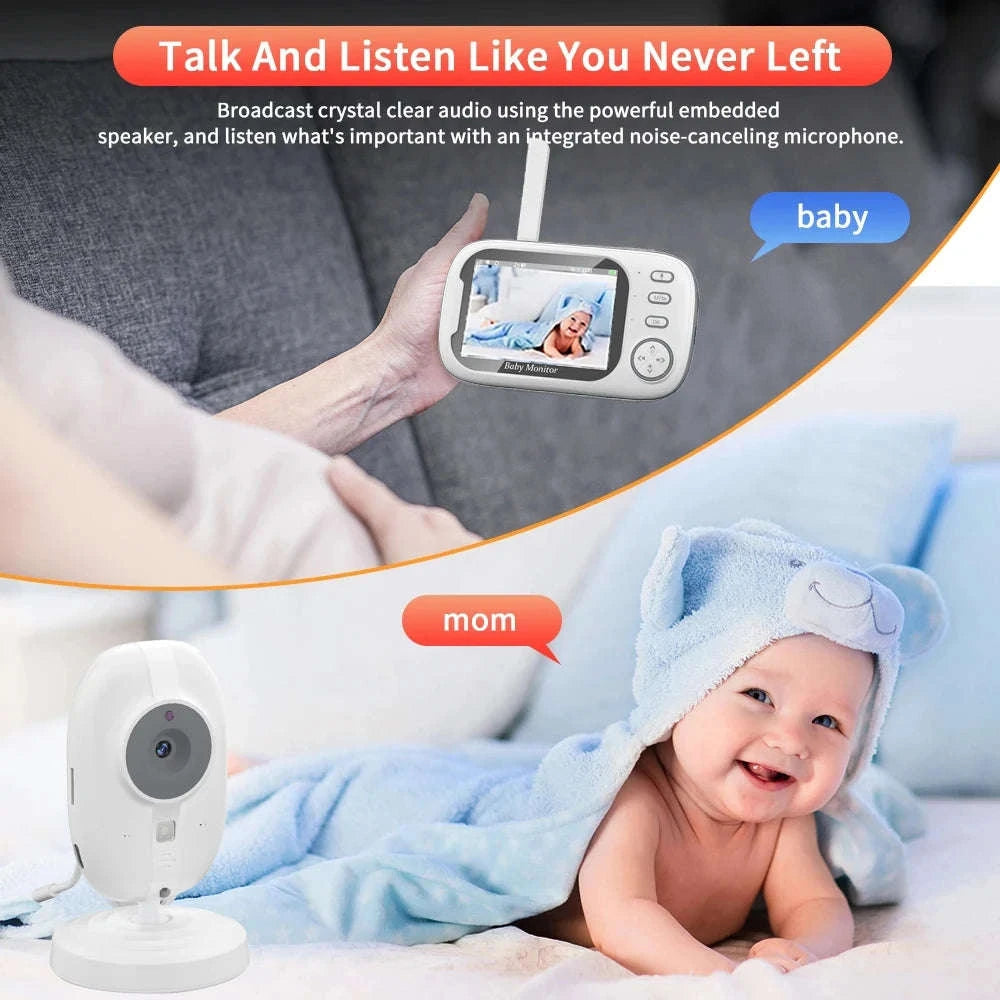 3.5-inch Wireless Baby Monitor with Night Vision & 2-Way Audio-Baby Monitor