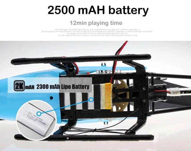 3.5CH 80cm Extra‑Durable RC Helicopter Drone-Silver