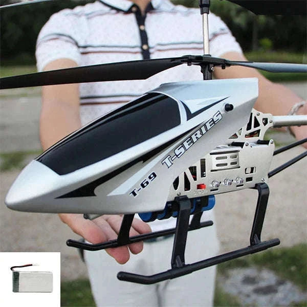 3.5CH 80cm RC Helicopter Drone for Stable Outdoor Flights-Silver