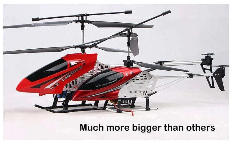 3.5CH 80cm RC Helicopter Drone for Stable Outdoor Flights-Silver