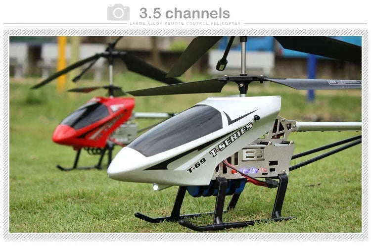 3.5CH 80cm RC Helicopter Drone for Stable Outdoor Flights-Silver