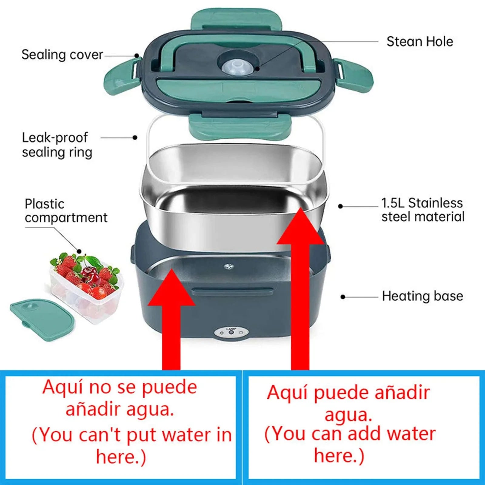 3.5L Electric Heated Lunch Box for Car and Office-220V Korean plug / CHINA