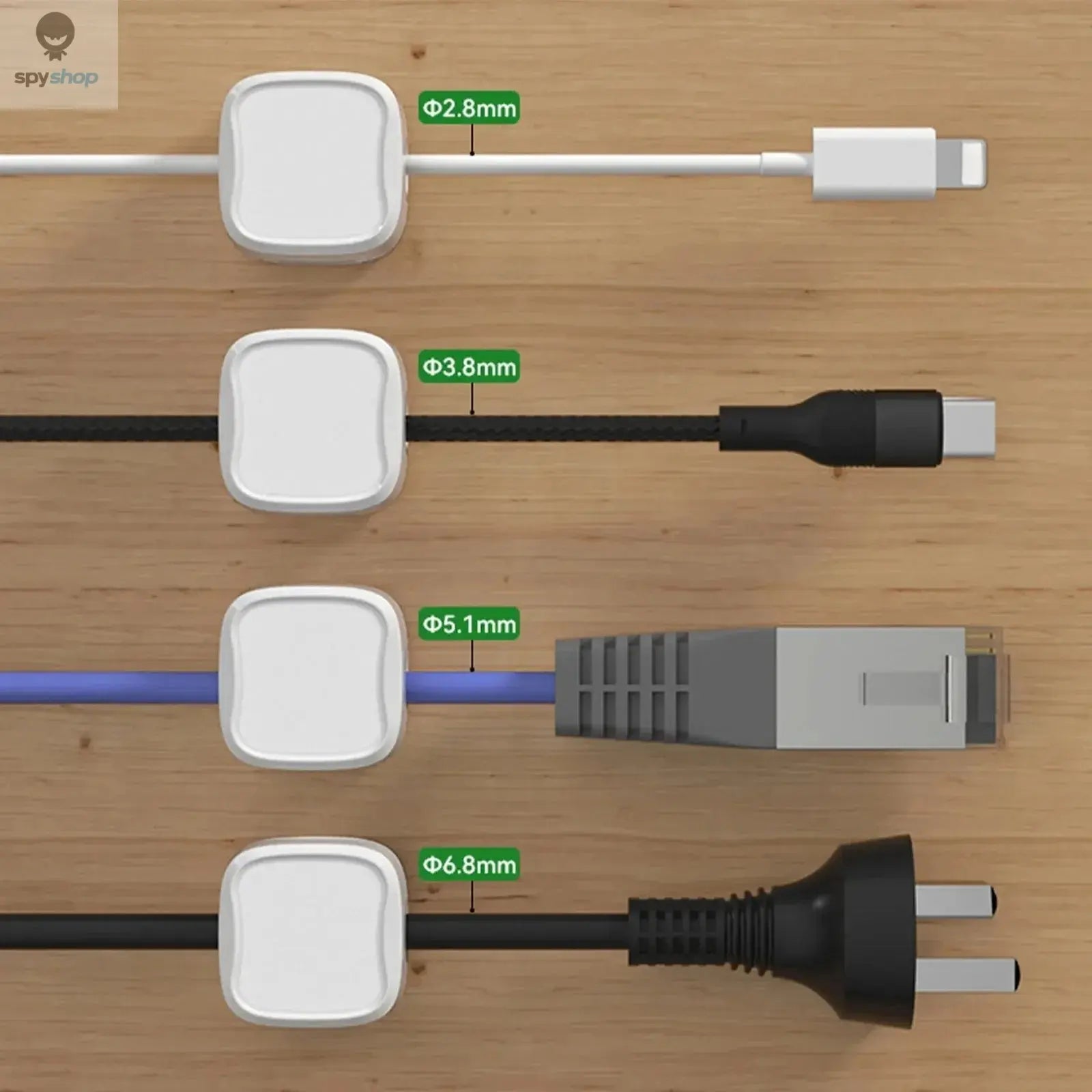 3/6PCS Magnetic Cable Clips Cable Smooth Adjustable Cord Holder Under Desk Cable Management Wire Keeper Cable Organizer Spy-shop.com