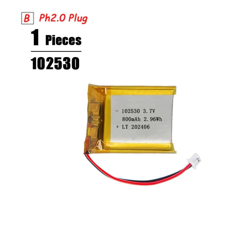 3.7V LiPo Battery with PH2.0 Plug 3000mAh-1pcs 601633 / 3.7 V