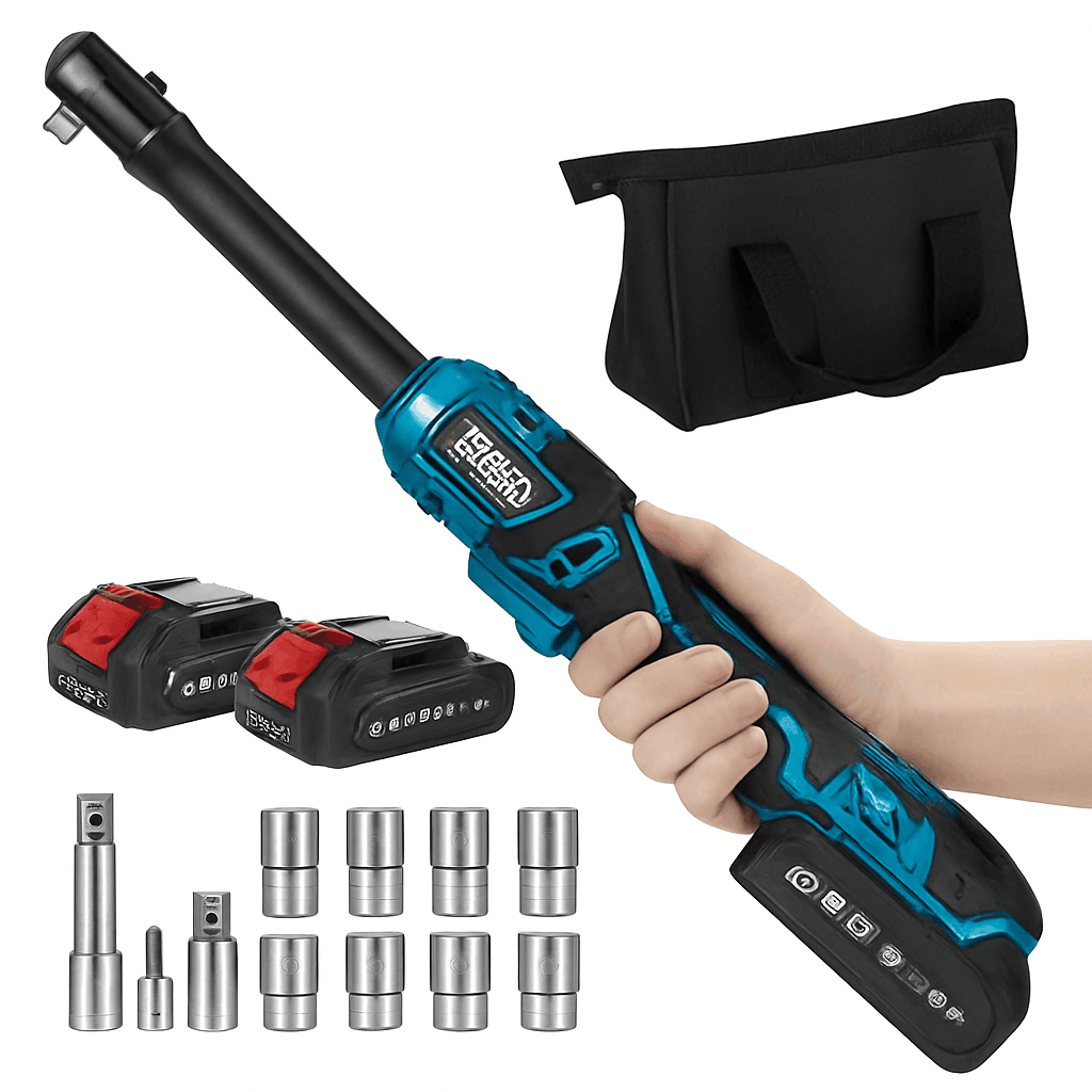 3/8" 21V Cordless Electric Ratchet Wrench 80Nm Extended Neck Rechargeable-Extended 80nm / Germany