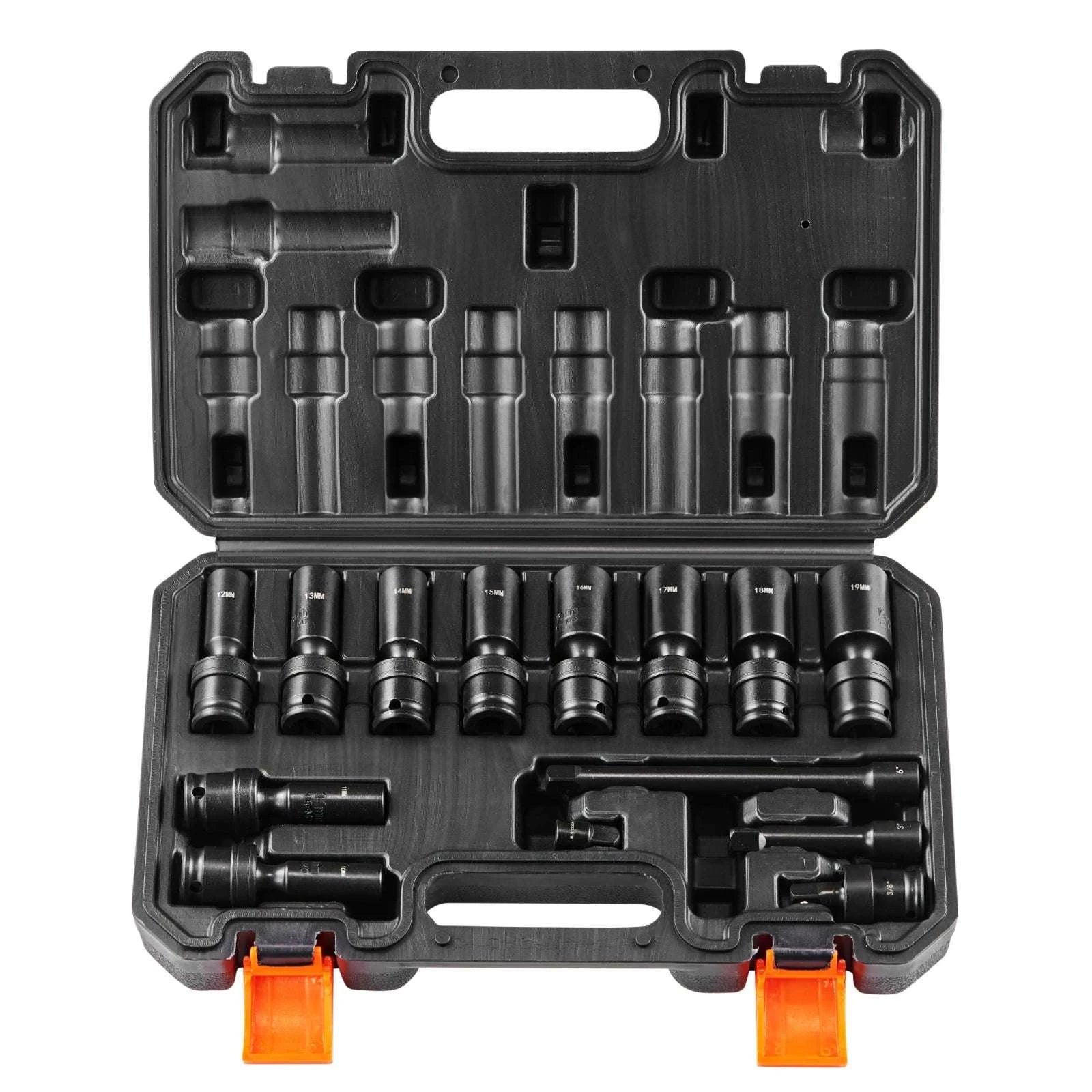 3/8" Swivel Impact Socket Set 14pc Metric 10–19mm Cr-Mo Steel-spain