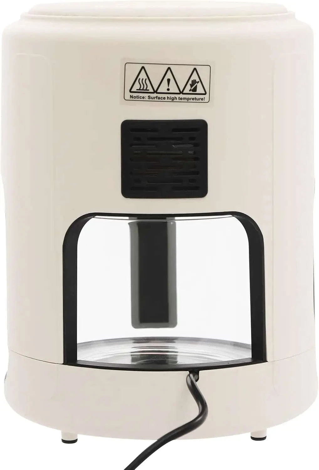 3.81Qt Portable Glass Air Fryer with Digital Display, 8 Preset Modes, White-United States