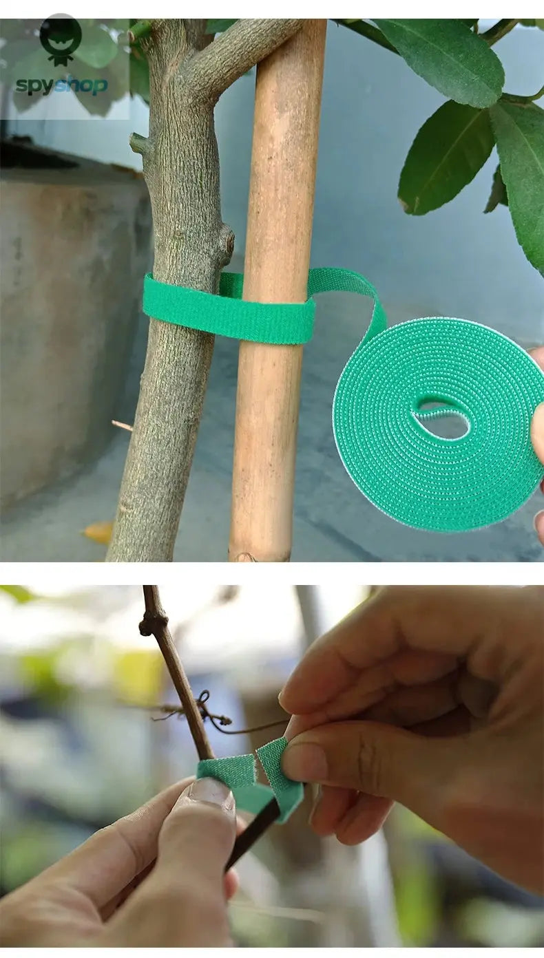 3 Rolls Green Garden Twine Plant Ties Nylon Plant Bandage Garden Hook Loop Bamboo Cane Wrap Support Garden Accessories