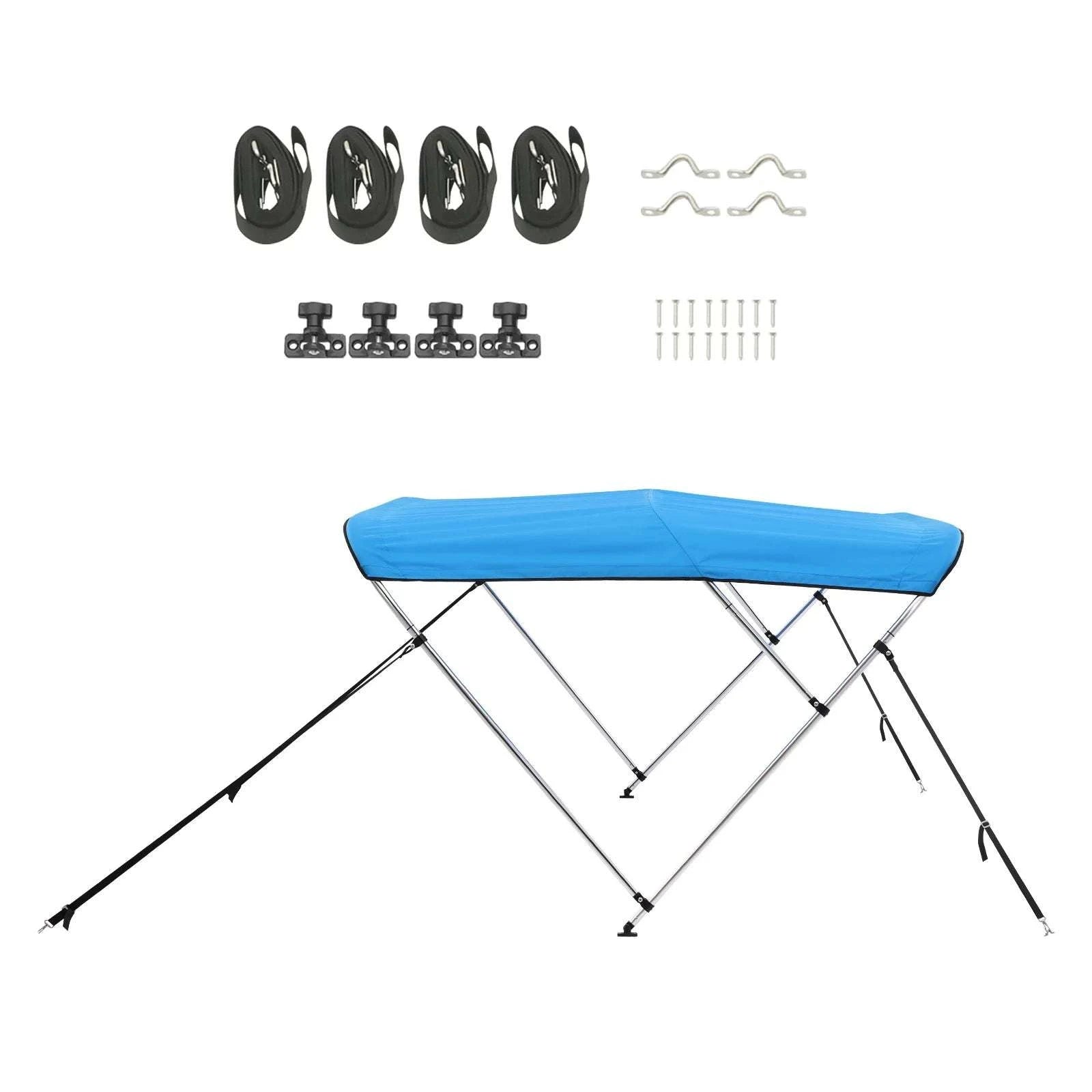 3 Bow Boat Bimini Top 600D Waterproof Sun Shade Canopy-67-72in Pacific Blue / United States