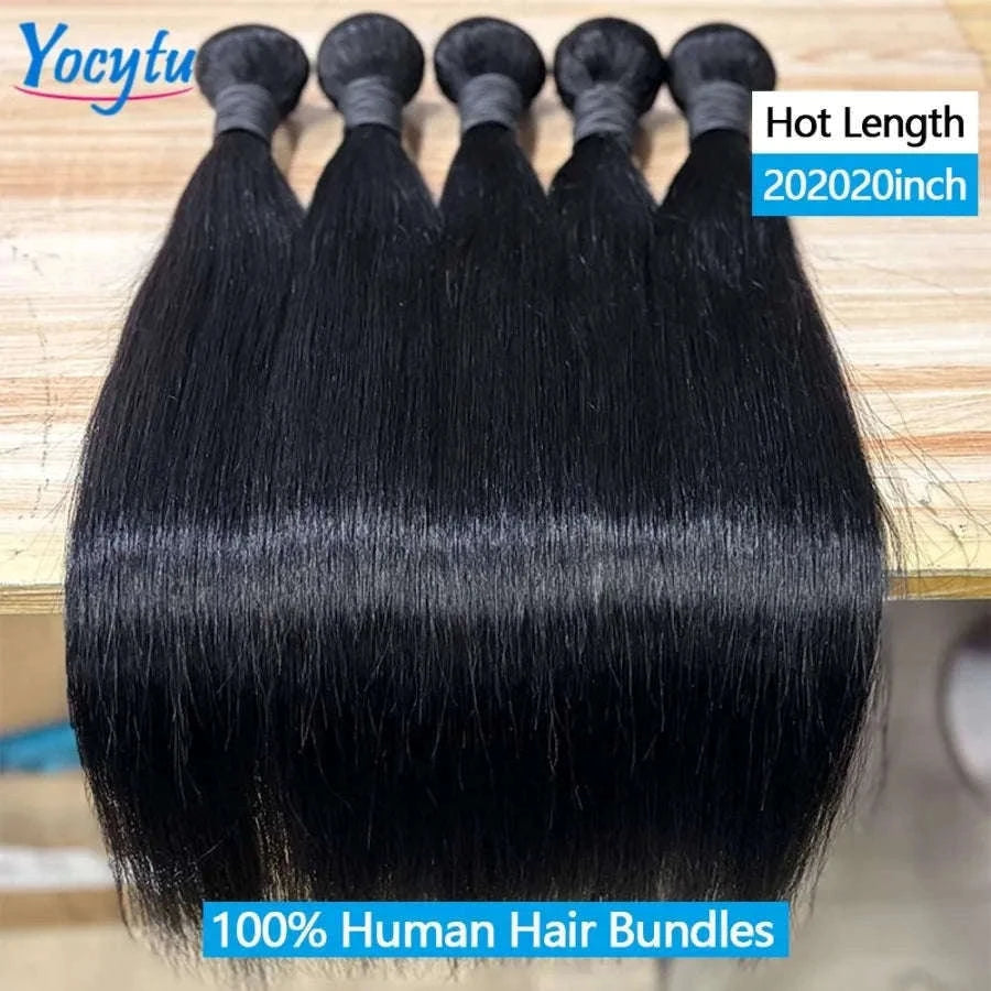 3 Bundle Straight Human Hair Bundles, 20 Inch, Natural Look-Remy Hair / 15%-20% / france|20222426