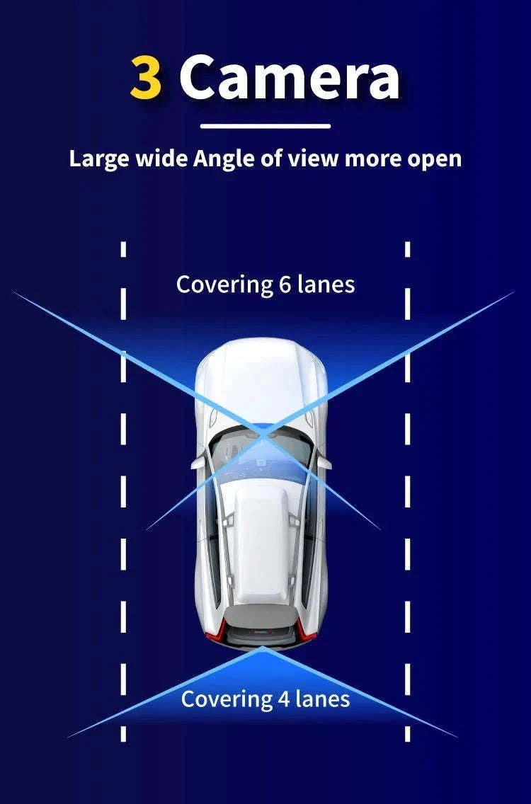 3 Camera Dash Cam 1080P Front Interior Rear with 4" Display-front inside rear / United States