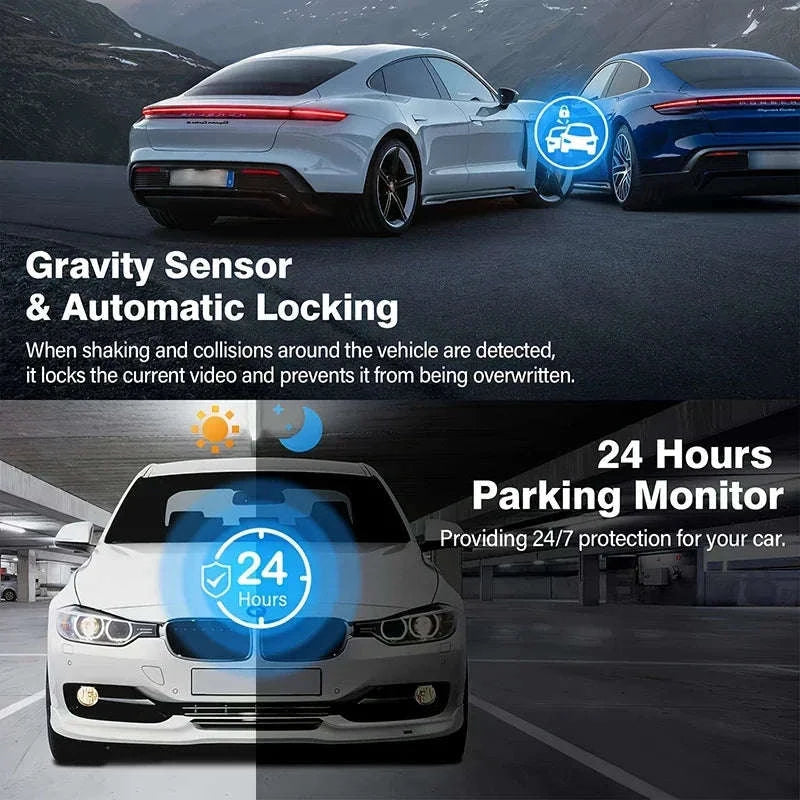 3 Channel Dash Cam 1080P Front Rear Interior Camera with WiFi Night Vision Parking Mode-X01-NOWIFI-2CAM / NONE