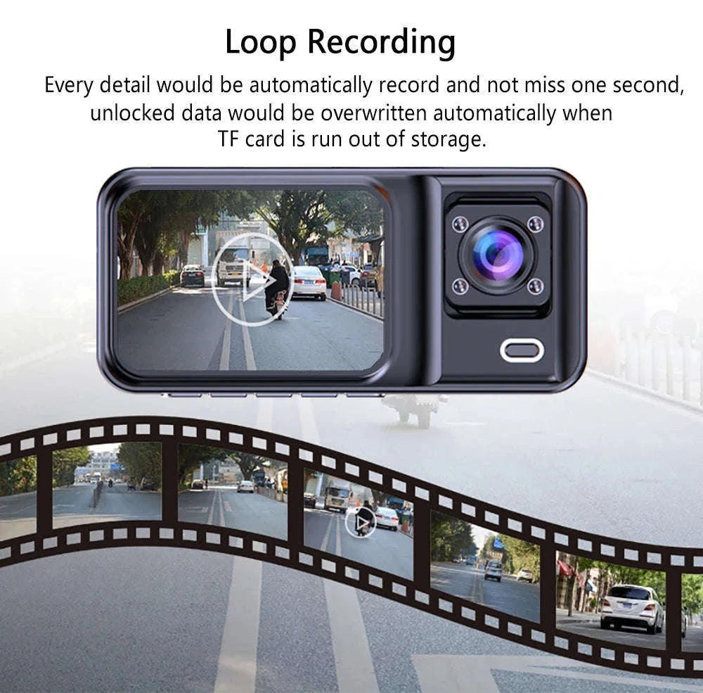 3 Channel Dash Cam for Cars with Front, Cabin & Rear View-3 Channel / With 32G TF Card