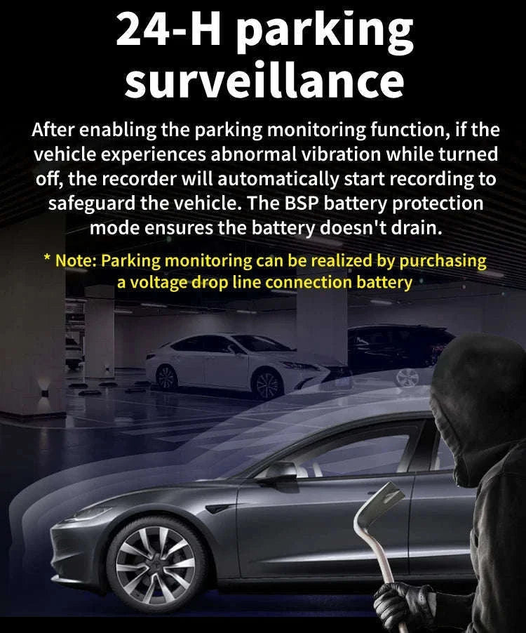 3-Channel Dash Camera with 1080P Front, Inside, Rear View-front inside rear / United States / None