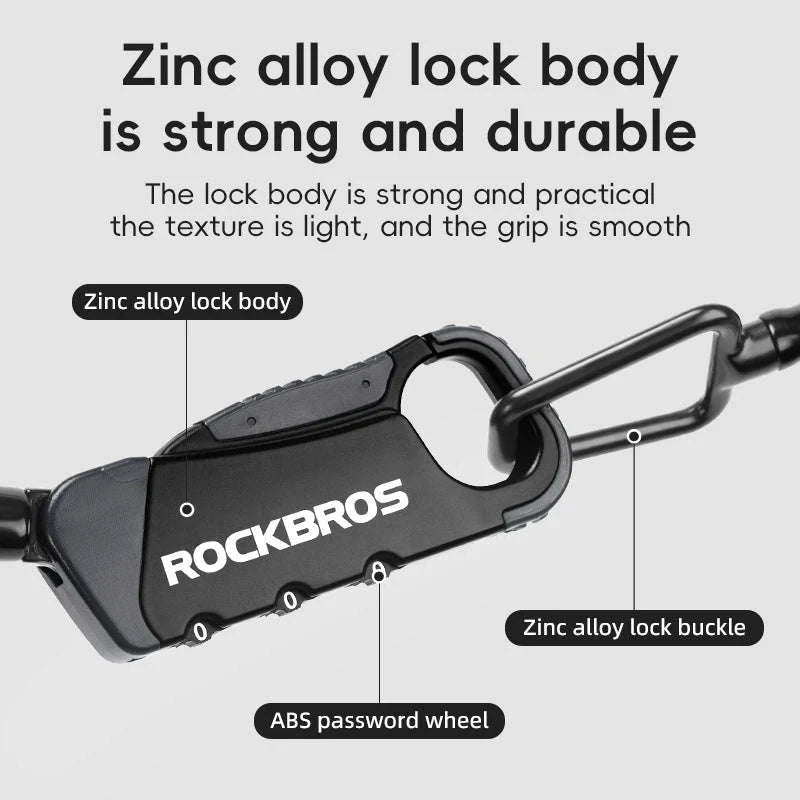 3-Digit Bicycle Cable Lock, 120cm Anti-Theft Lock-RBK6N-OR