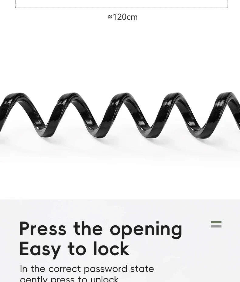 3-Digit Bicycle Cable Lock, 120cm Anti-Theft Lock-RBK6N-OR
