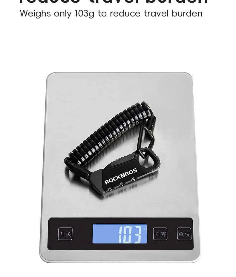 3-Digit Bicycle Cable Lock, 120cm Anti-Theft Lock-RBK6N-OR