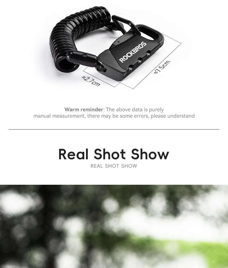 3-Digit Bicycle Cable Lock, 120cm Anti-Theft Lock-RBK6N-OR