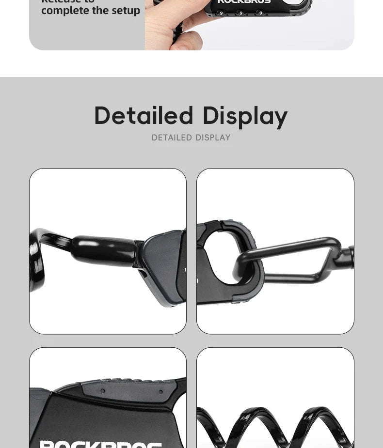 3-Digit Bicycle Cable Lock, 120cm Anti-Theft Lock-RBK6N-OR