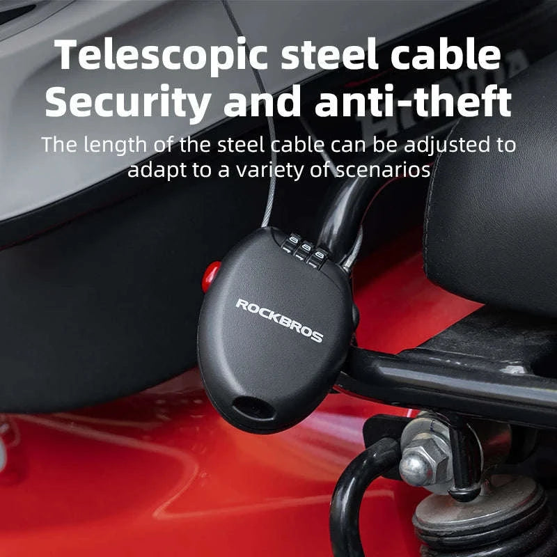 3-Digit Bicycle Cable Lock Steel Anti-Theft Helmet & Bike Lock-TL0956