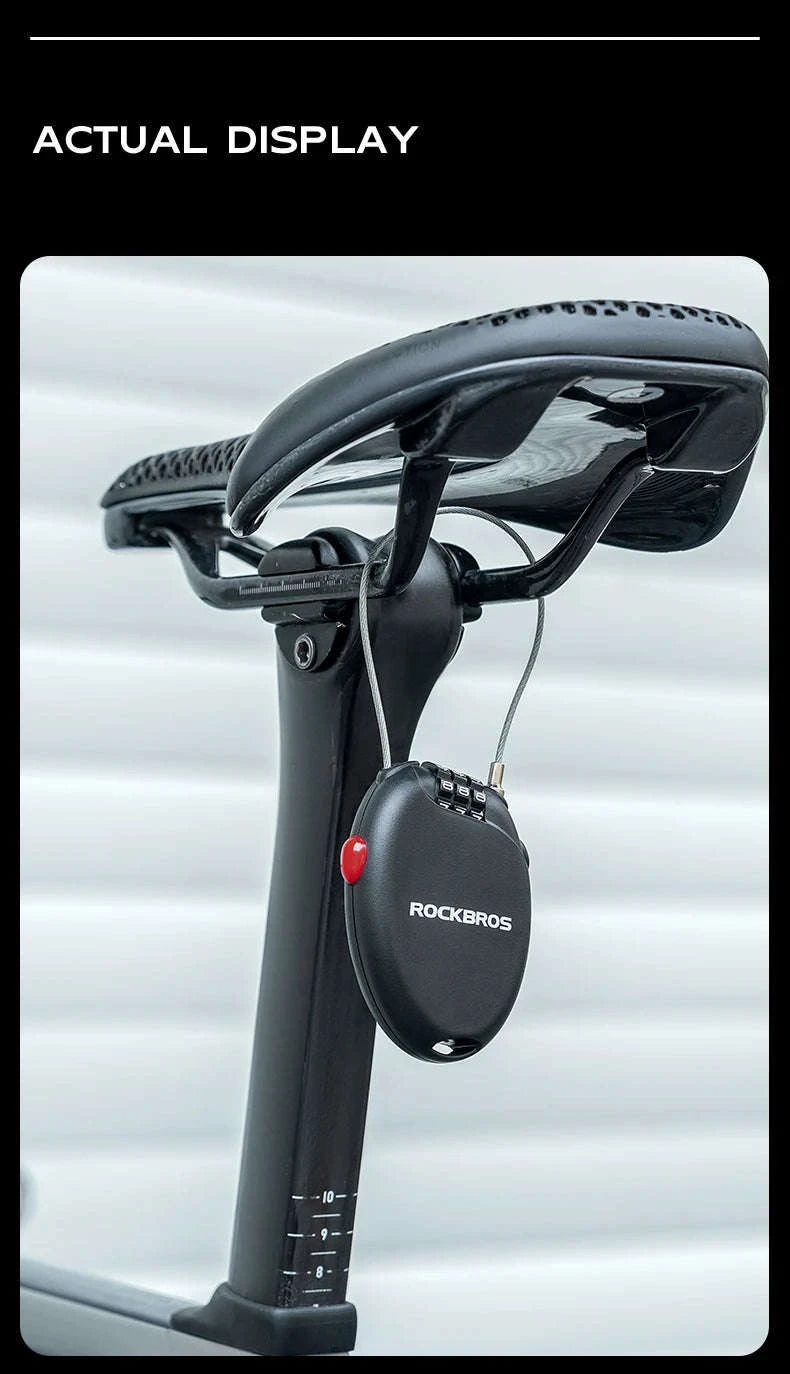 3-Digit Bicycle Cable Lock Steel Anti-Theft Helmet & Bike Lock-TL0956