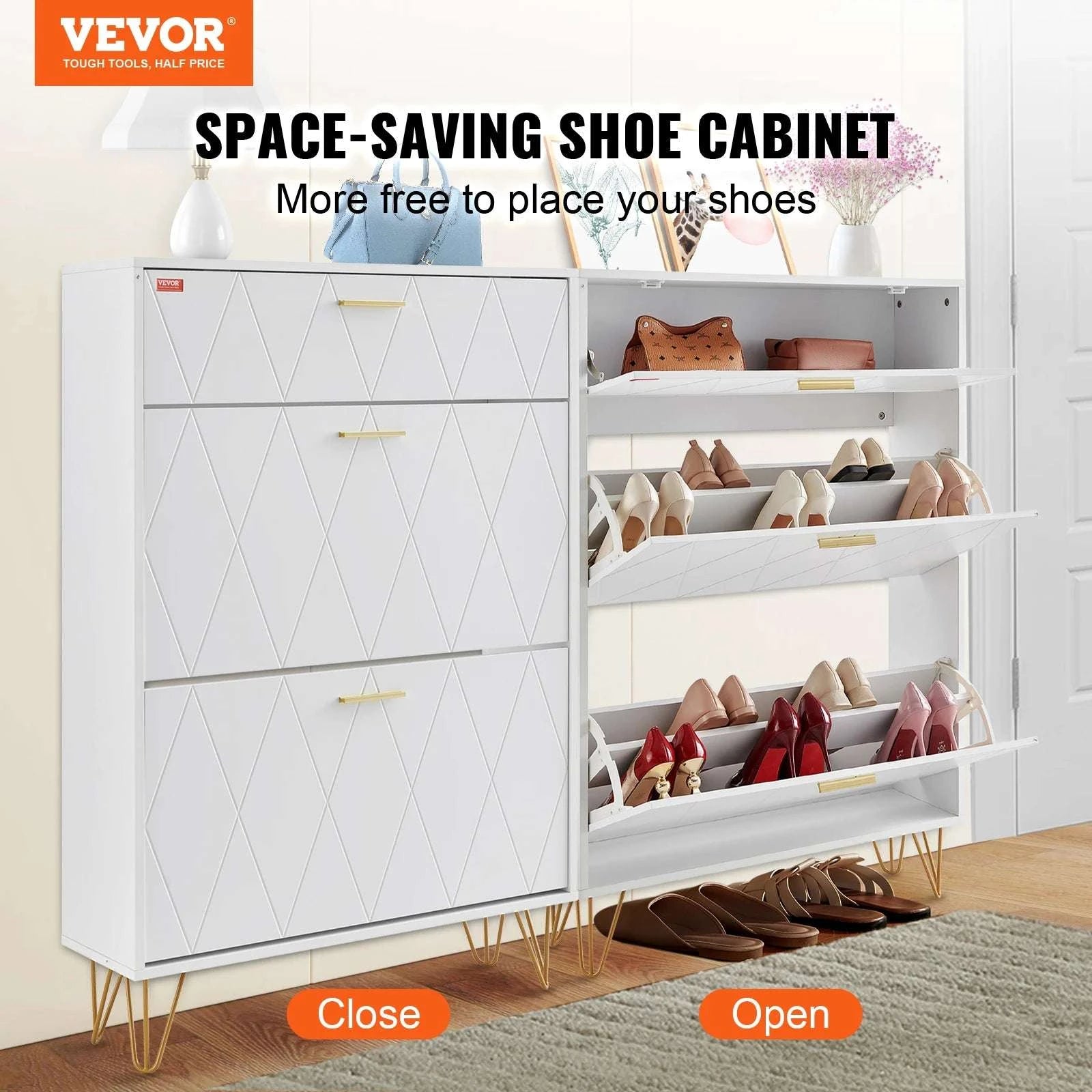 3-Drawer Flip Shoe Cabinet for Entryway Storage and Organization-3 Drawers 20-28in / United States