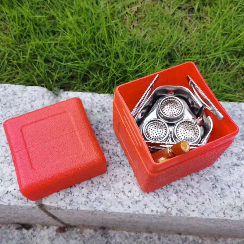 3-Head Gas Stove 5800W Folding Portable Camping Burner-Stove with adapter