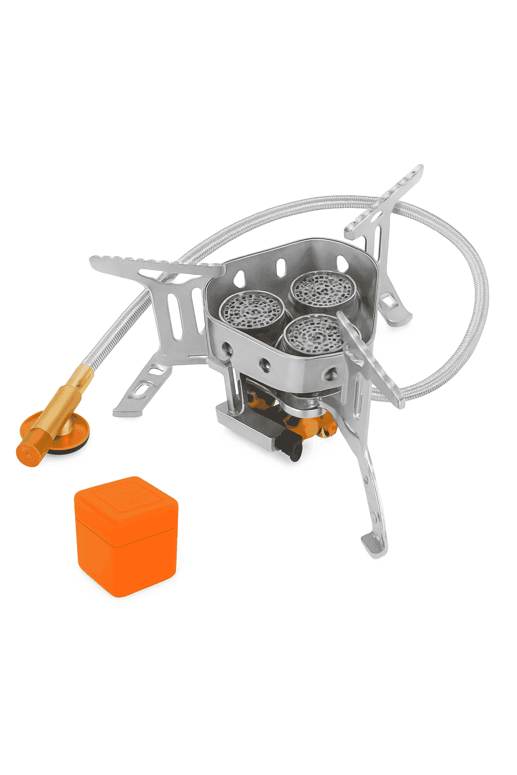 3-Head Gas Stove 5800W Folding Portable Camping Burner-Stove with adapter