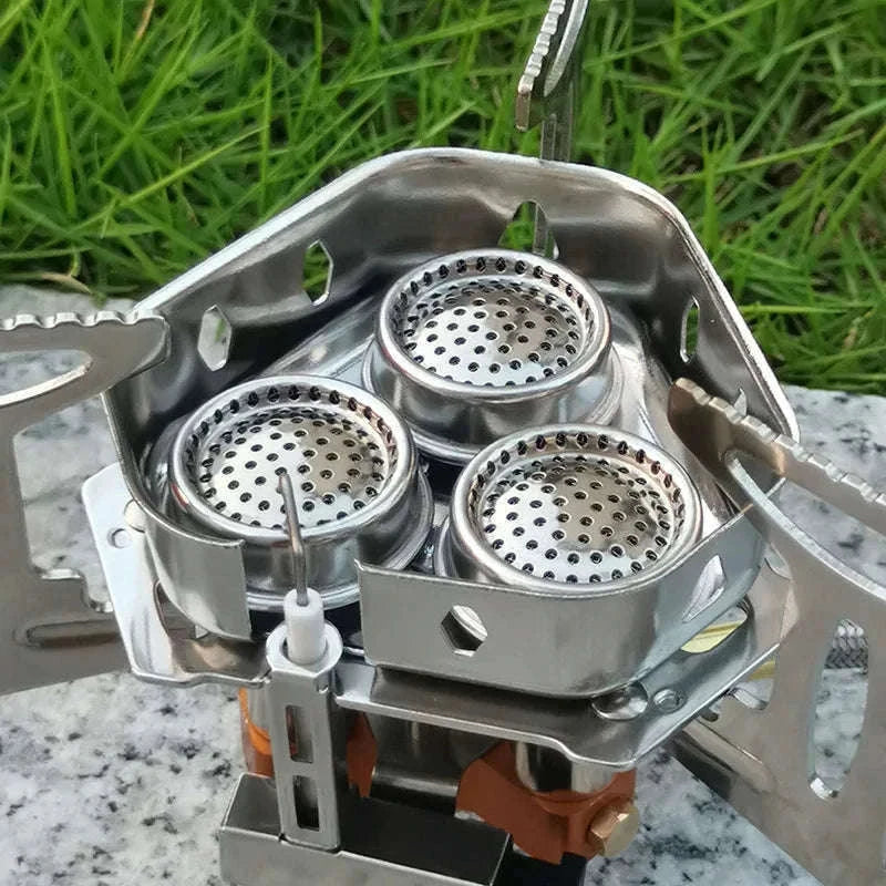 3-Head Gas Stove 5800W Folding Portable Camping Burner-Stove with adapter