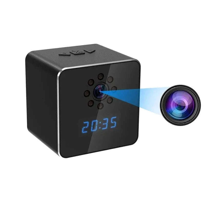 3-in-1 1080P WiFi Clock Camera with Bluetooth Speaker and Time Display-camera with 128GB