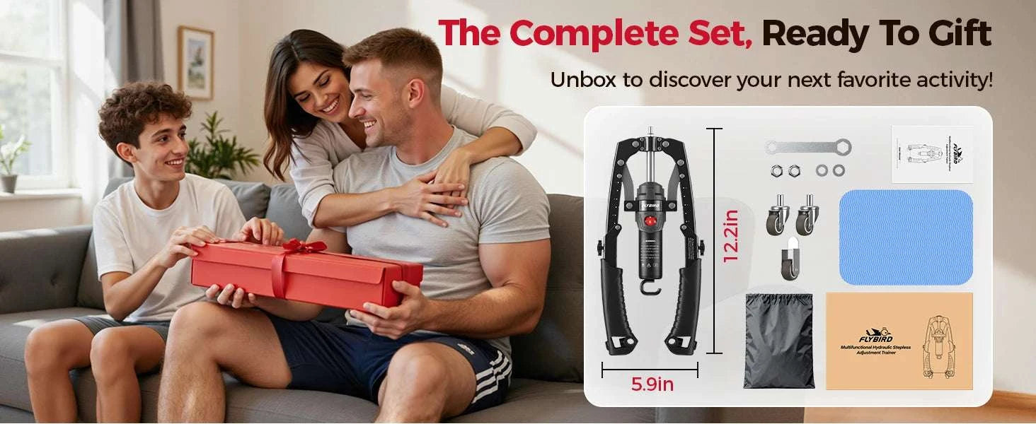 3-in-1 Adjustable Arm Trainer with Ab Roller & Hydraulic Resistance-Black / United States