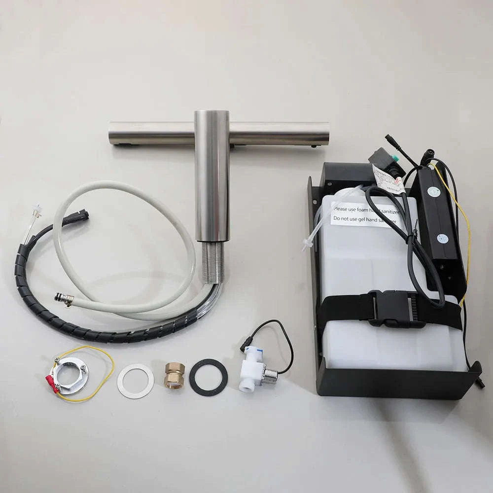 3‑in‑1 Automatic Bathroom Faucet With Soap Dispenser & Hand Dryer-black 2 in 1