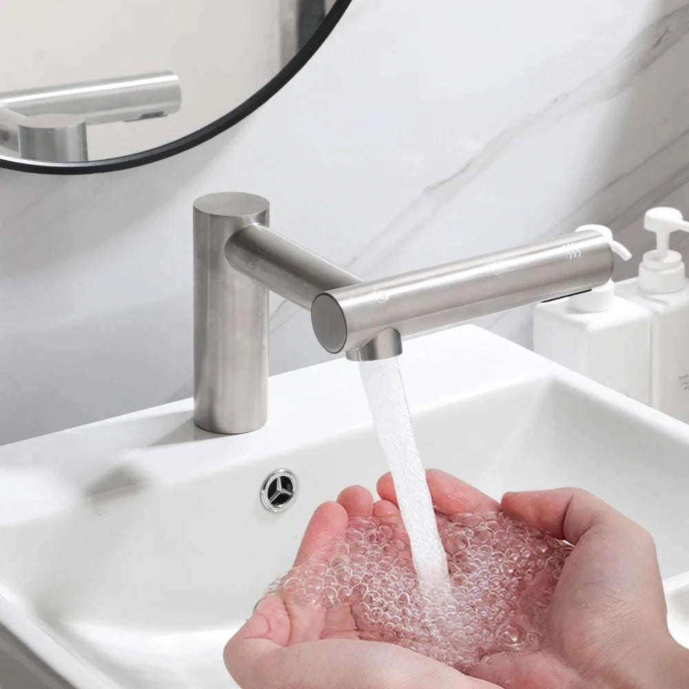 3‑in‑1 Automatic Bathroom Faucet With Soap Dispenser & Hand Dryer-black 2 in 1