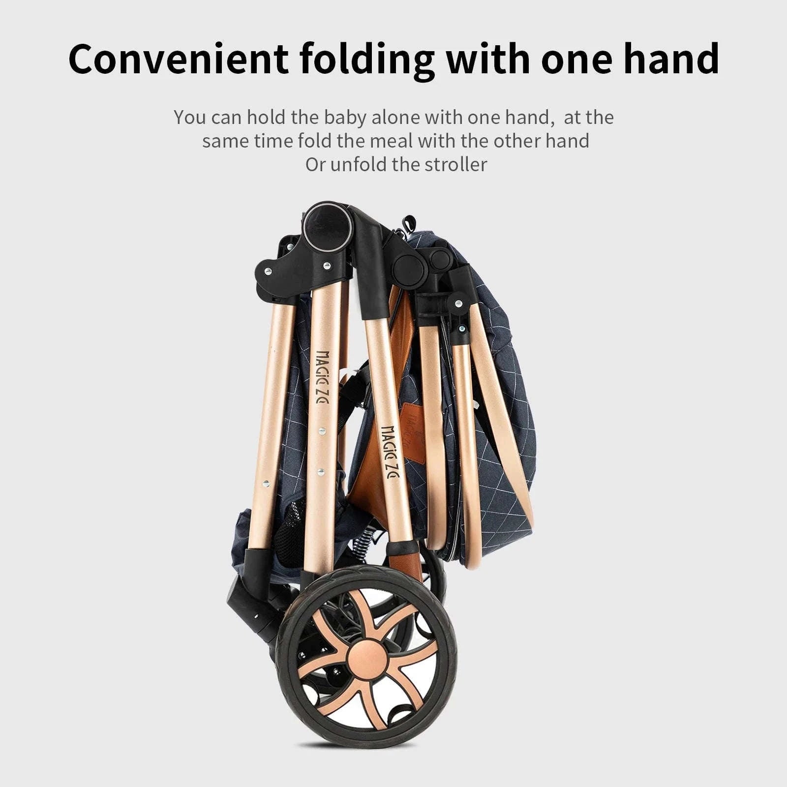3-in-1 Baby Stroller Travel System Pushchair-V9-CHOCOLATE