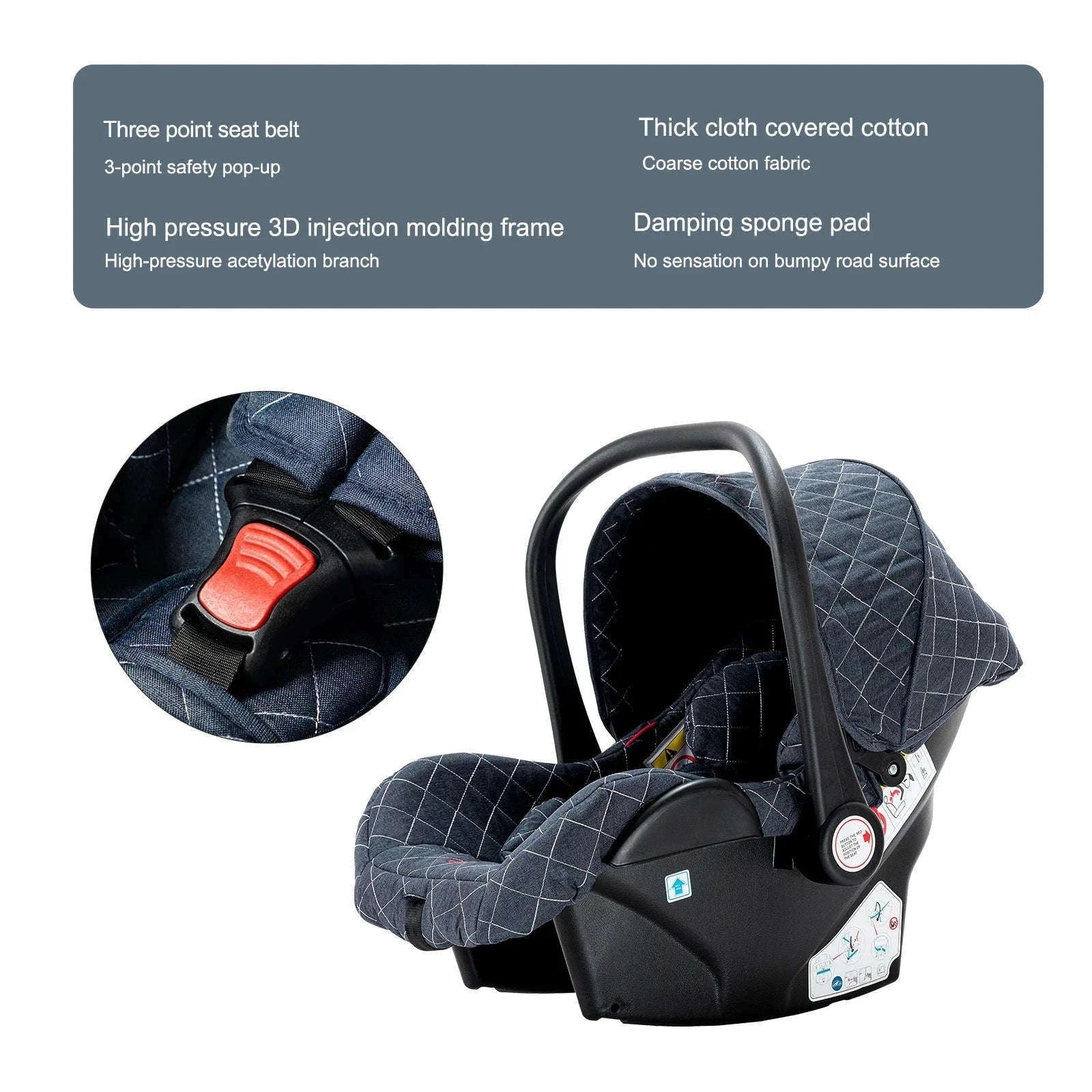 3-in-1 Baby Stroller Travel System Pushchair-V9-CHOCOLATE