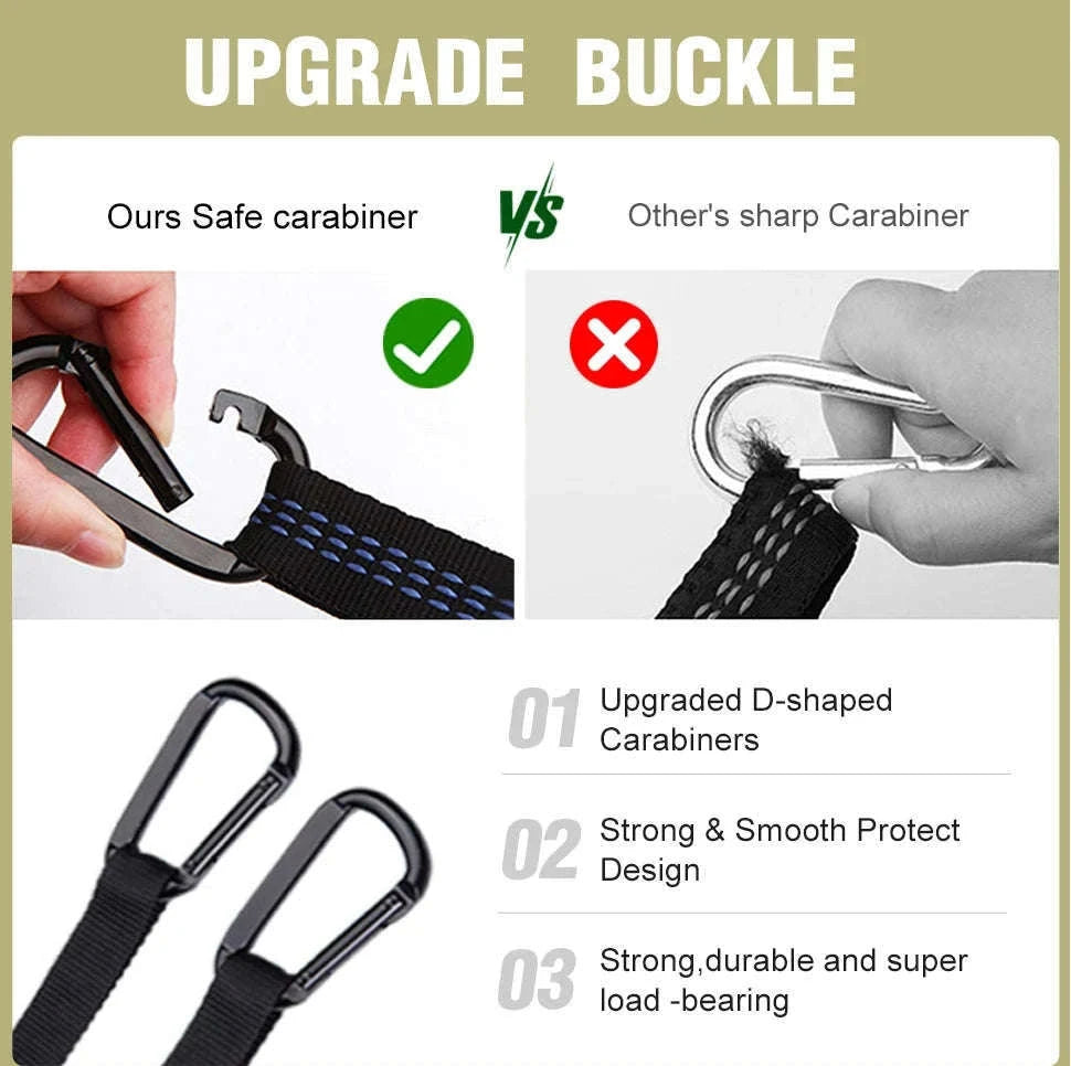 3-in-1 Camping Hammock with Mosquito Mesh and Quick Opening-Black L