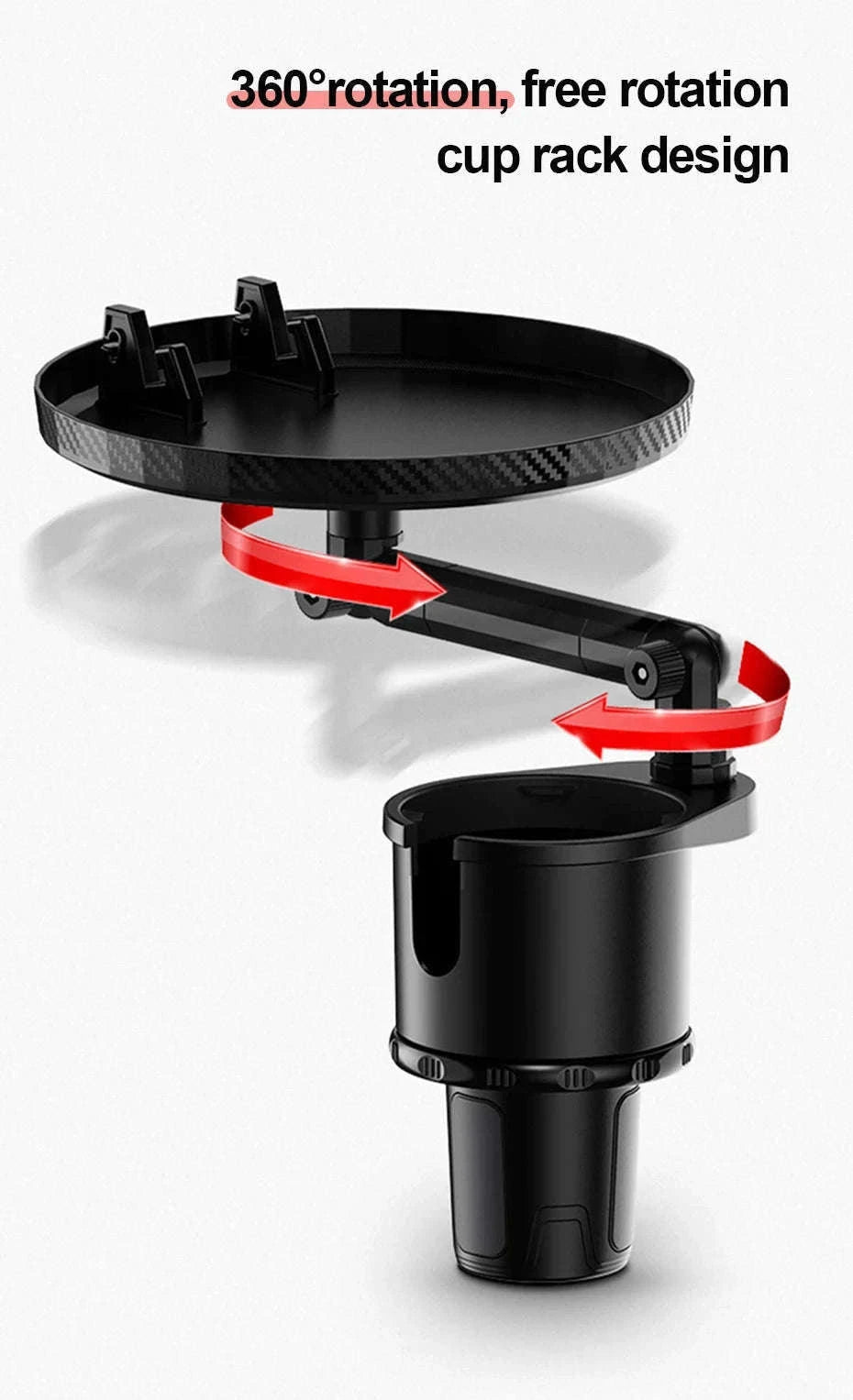 3 in 1 Car Cup Holder Extender with Tray-1Pack