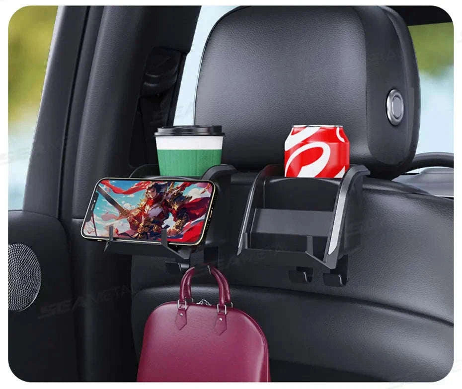 3 in 1 Car Headrest Cup Holder with Phone Mount and Hook-1 pc