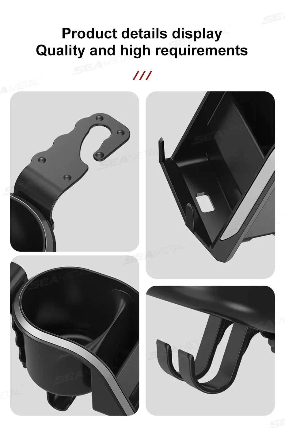 3 in 1 Car Headrest Cup Holder with Phone Mount and Hook-1 pc