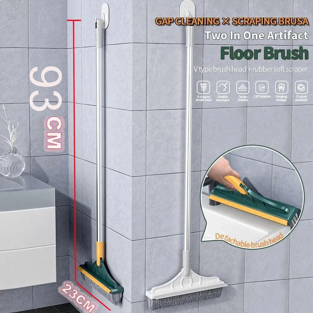 3-in-1 Cleaning Brush with Rotating Head and Long Handle-White-102CM / 3 in 1